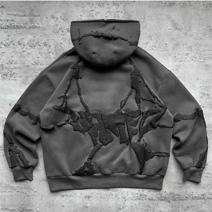 Y2K Style Streetwear Zip Hoodie for Men and Women