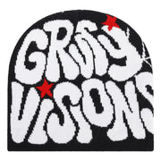 Supaico Men Women Y2K Beanies Letter Graphic Knitted Hat Winter Warm Beanies Casual Outdoor Skull Cap Black White GV