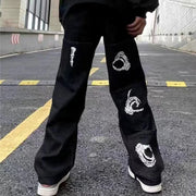 Y2K Vintage Embroidered Wide Leg Jeans for Men