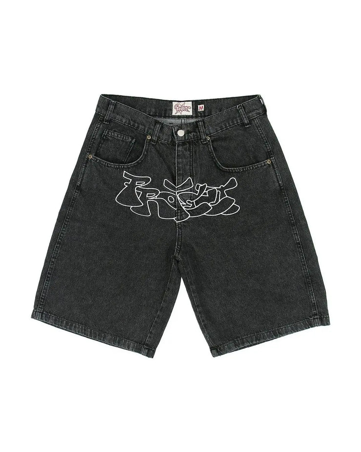 Y2K Hip Hop Denim Shorts for Men and Women