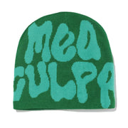 ANKOMINA Unisex Women Men Knitted Beanie Hats Fashion Letter Print Winter Skull Caps Y2k Outdoor Warm Hats Green