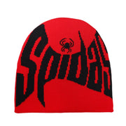 2THESTARS Y2K Beanie Trendy Wool Acrylic Beanies for Women and Men Spider Design Winter Warm Skullies Outdoor Style - Red