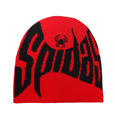 2THESTARS Y2K Beanie Trendy Wool Acrylic Beanies for Women and Men Spider Design Winter Warm Skullies Outdoor Style - Red