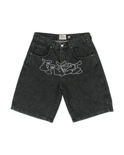 Y2K Hip Hop Denim Shorts for Men and Women
