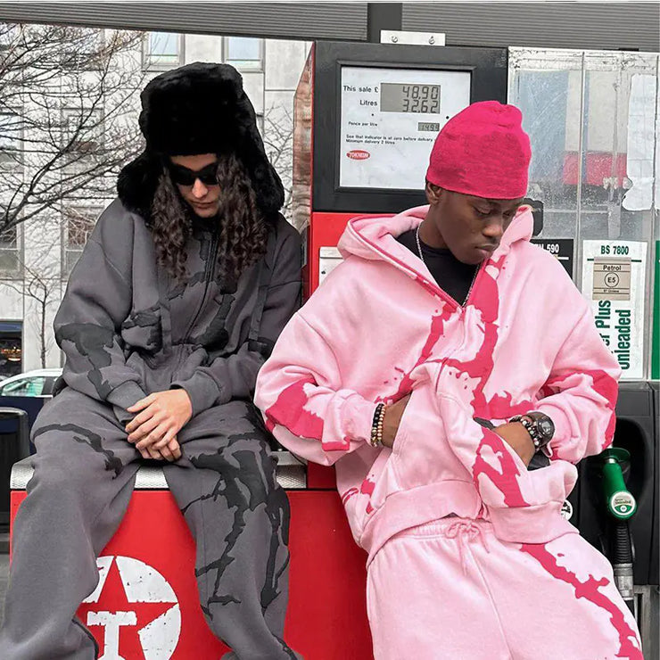 Y2K Style Streetwear Zip Hoodie for Men and Women