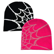 BAIMORE Y2K Gothic Spider Pattern Knitted Hat Winter Acrylic Warm Knitted Beanie for Men Women Beanie